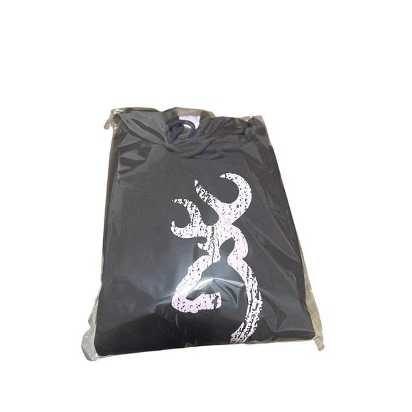 Browning for her med. brown & pink hoodie pullover sweatshirt. Logo on front - Picture 2 of 8